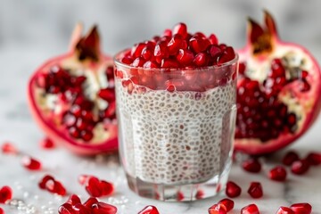 Poster - Chia pudding with pomegranate seeds