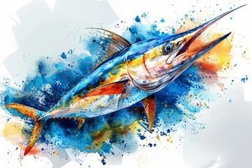 Marlin caught during a deep-sea fishing expedition, symbolizing adventure. 