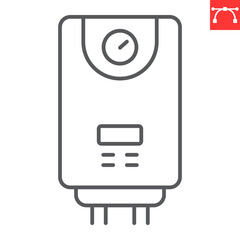 Aufkleber - Water heater line icon, plumbing service and house device, boiler vector icon, vector graphics, editable stroke outline sign, eps 10.