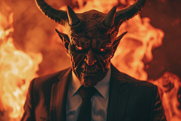 Wall Mural - Generated with AI image of terrifying monster demonic creature