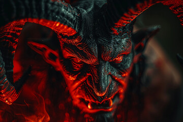 Wall Mural - Generated with AI image of terrifying monster demonic creature