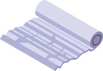 Poster - 3d isometric illustration of a rolledup architectural blueprint on a white background