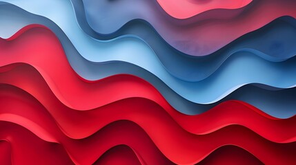 Wall Mural - Close-up of red and blue wave pattern on black background