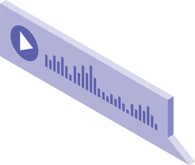 Poster - Isometric illustration of a modern video play button with a progress bar