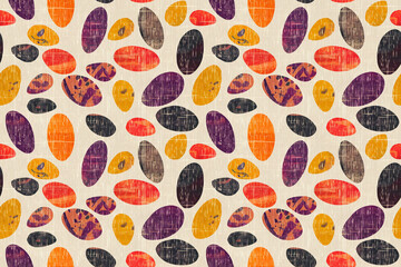 Poster - A pattern of colorful rocks on a white background