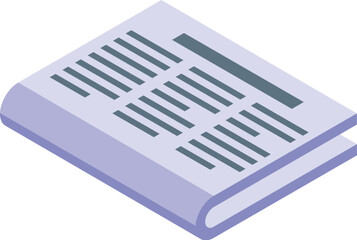 Poster - Isometric graphic of a purple book with black lines simulating text, suitable for educational themes