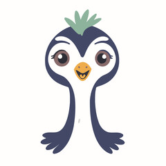 Wall Mural - Cute vector illustration of a Emu for toddlers