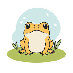 Sticker - Cute Toad vector illustration for kids story book