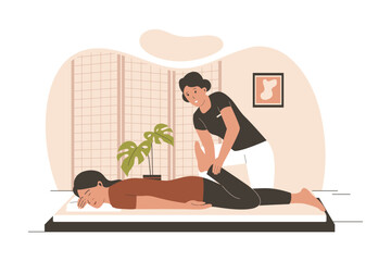 Traditional thai massage therapist vector concept, alternative medicine concept. Flat illustration concept