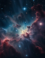 Wall Mural - nebula in deep space with stars