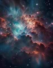 Wall Mural - nebula in deep space with stars
