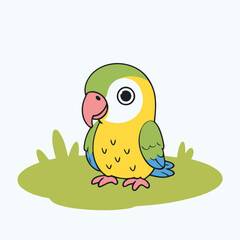 Canvas Print - Cute PArrot for children's books vector illustration