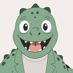 Wall Mural - Cute vector illustration of a Dino for kids