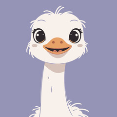 Sticker - Vector illustration of a cute Ostrich for children story book