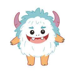 Sticker - Vector illustration of a cute Monster for toddlers story books