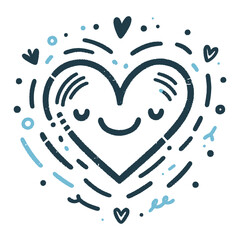 Wall Mural - пеheart love symbol. childlike drawing of heart. abstract cute drawing of heart. vector illustration