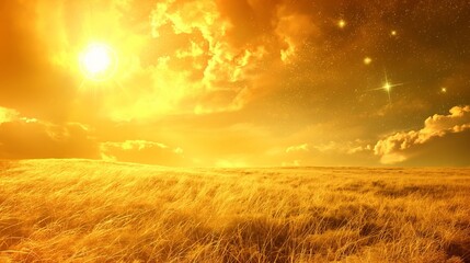 Wall Mural - beautiful gold sky landscape background