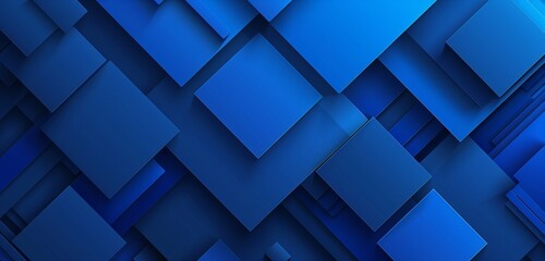 Poster - Abstract background with a structured and orderly arrangement of blue geometric shapes