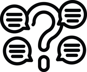 Poster - FAQ page icon outline vector. Frequently asked questions. Online guidance and support