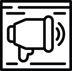 Poster - FAQ forum icon outline vector. Questions and answers page. Website info guidance
