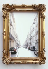 Wall Mural - Artistic rectangular gold , antique, vintage photo frame