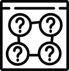 Poster - Customer support page icon outline vector. FAQ resource. Online problem solving forum