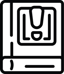 Poster - Online help page icon outline vector. Digital info resource. FAQ webpage section