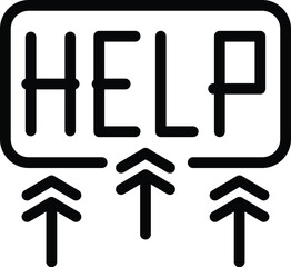 Poster - Help center icon outline vector. FAQ information hub. Frequently asked questions