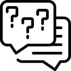 Poster - Problem solving page icon outline vector. FAQ chat support. Customer information hub