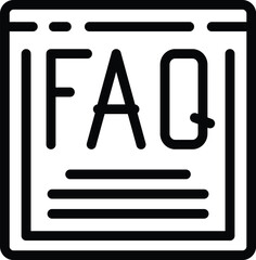 Poster - FAQ website section icon outline vector. User support page. Online problem solving forum