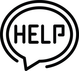 Poster - Help desk page icon outline vector. Support customer issues. FAQ digital forum