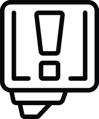 Poster - Tips and tricks page icon outline vector. Exclamation mark. Customer support information hub