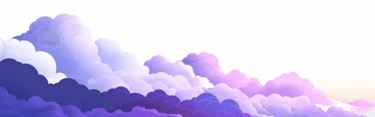 Poster - A sky with purple clouds. The sky is very cloudy and the clouds are very large