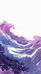 Leinwandbilder - A wave with purple and blue colors. The wave is very big and it is crashing