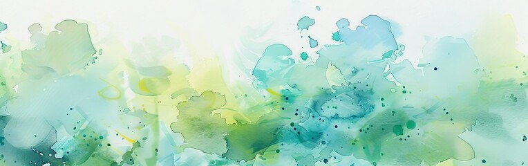 Aufkleber - A painting of a green field with a blue sky. The painting is full of splatters and brush strokes, giving it a sense of movement and energy. The colors are bright and vibrant, creating a feeling of joy