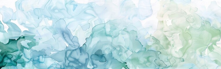 Aufkleber - A blue and green watercolor painting with a white background. The painting is abstract and has a calming effect