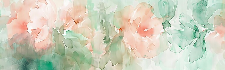 Aufkleber - A painting of flowers with a green background. The painting has a calming and peaceful mood
