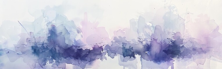 Aufkleber - A sky with purple and blue colors. The sky is filled with clouds and the colors are very vibrant. The painting gives off a feeling of calmness and serenity