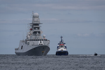 WARSHIP - Italian Navy guided missile frigate saailing on the sea
