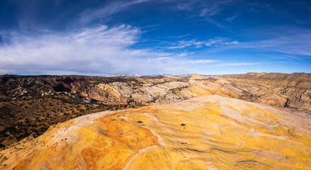Poster - aerial panorama of the yellow rock formation in utah