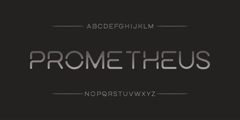 Sci-fi modern futuristic font, rounded end typography	