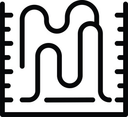 Poster - Abstract monochrome icon with undulating curved lines, simplistic design, and smooth flowing contours, perfect for branding and modern artwork illustration