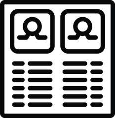 Poster - professional resume icons on document for job application, employment, and career opportunities with