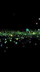 Fototapete - Motion graphics background with shapes and particles. Abstract sparkling animated background. Infinitely looped animation.