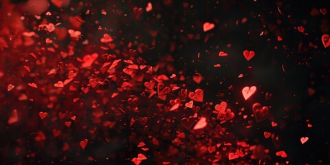 Poster - Red hearts floating in the air, perfect for romantic occasions
