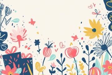 Poster - Bright and vibrant flowers on a clean white backdrop, perfect for various design projects