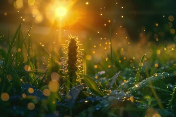 Aufkleber - Detailed view of a plant in the grass, suitable for nature and gardening concepts