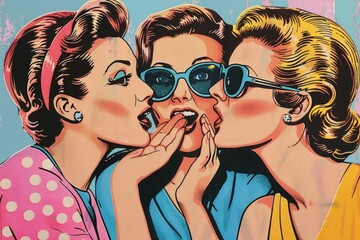 Aufkleber - Three women wearing sunglasses