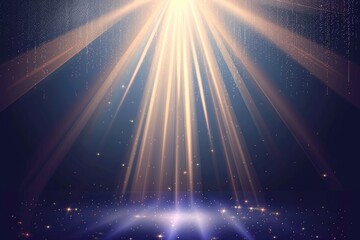 Poster - A bright light shining over a dark background, perfect for adding contrast to designs