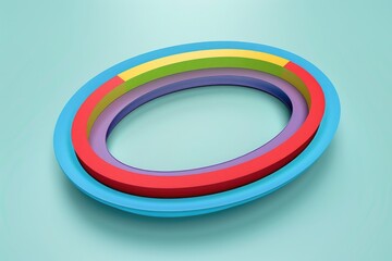 Poster - Bright and vibrant circular object on a blue background, perfect for various design projects